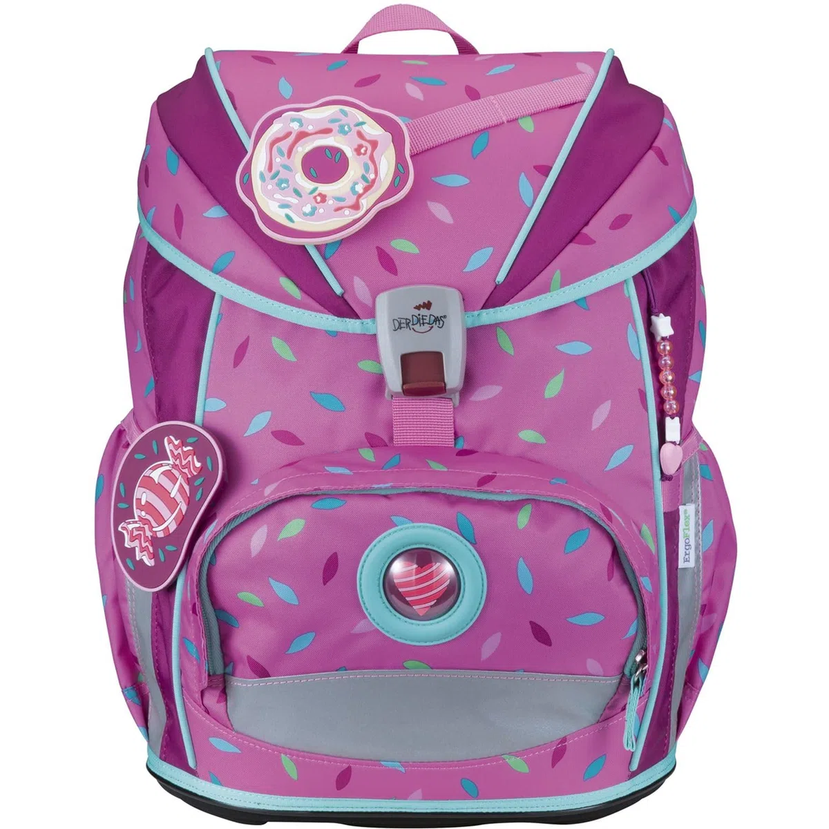 DerDieDas Schulranzen ErgoFlex Light Set 6-teilig Sweet Sprinkles pink