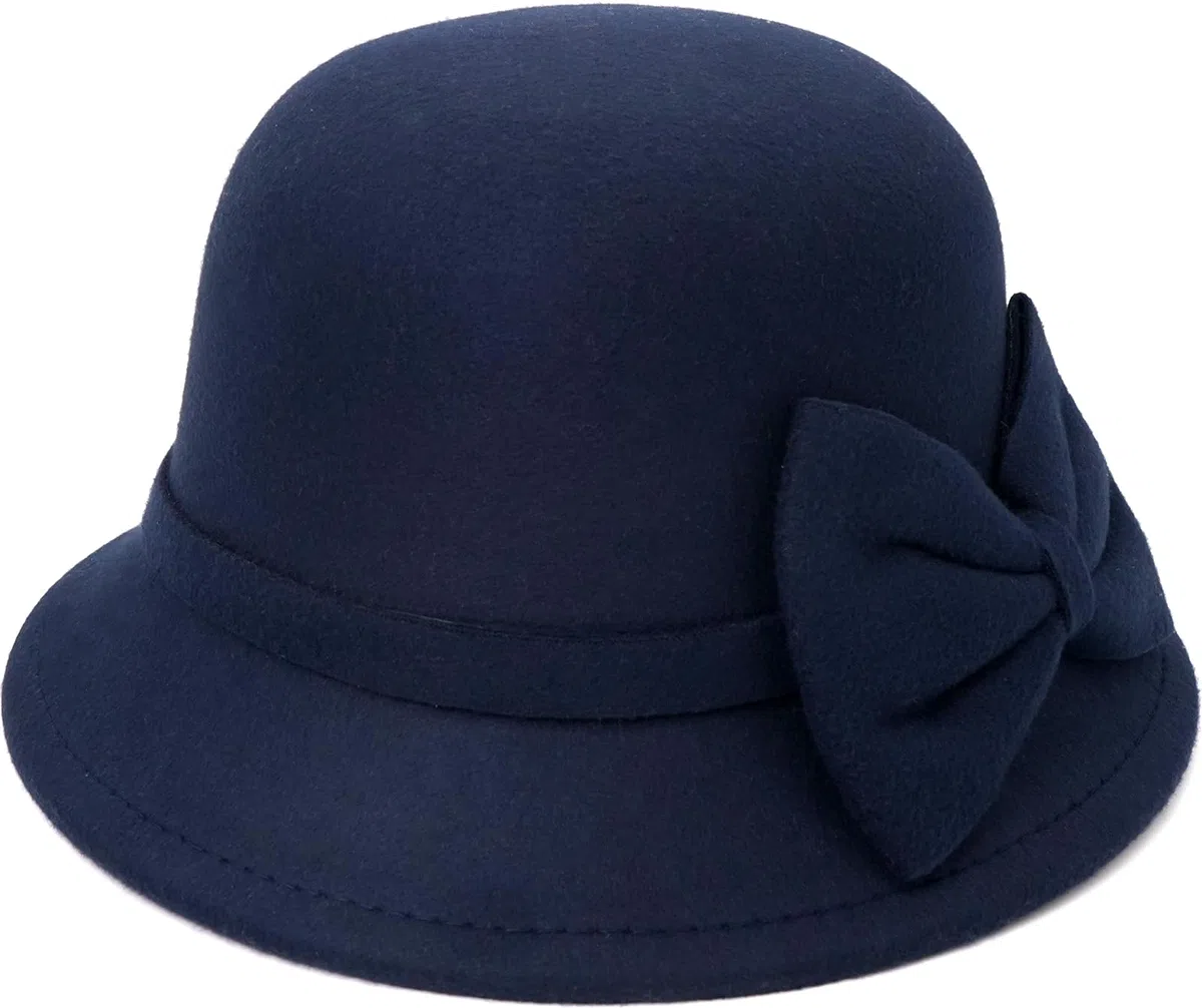 Filz-Glockenhut, Vintage-Fedora-Eimerhut, Bowler-Hüte für Damen