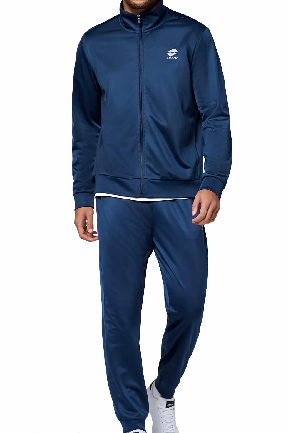 Lotto Trainingsanzug Herren dunkelblau Größe M-5XL I Sportanzug Regular Fit aus 100% Polyester I Freizeitanzug mit elastischem Bund & praktischen Seitentaschen I Jogginganzug