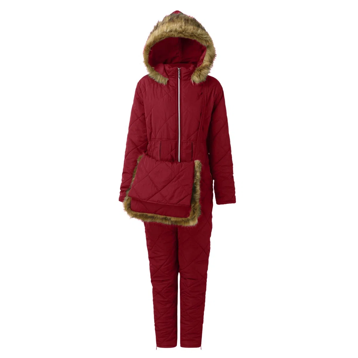 generisch Winterjacke Damen Reiten Damen Winter Ski Overall Outdoor Sport Schneeanzug Kunstwolle Kragen Mantel Overall mit Hoodies Ski Jacken und Hosen Damen Winterjacke Schwarz
