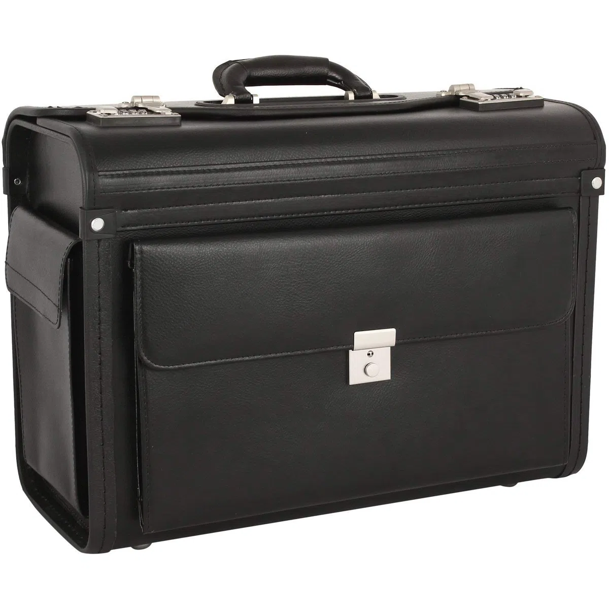 Pilotenkoffer Bowatex Aktenkoffer Business Koffer 25 L Schwarz Leder 46 x34x22cm