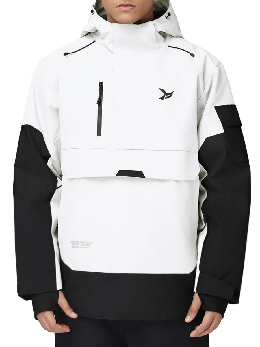 HOTIAN Herren Skijacke Warm Winterjacke Wasserdicht Atmungsaktiv Snowboardjacke Winddicht Funktionsjacke mit Abnehmbarer Kapuze