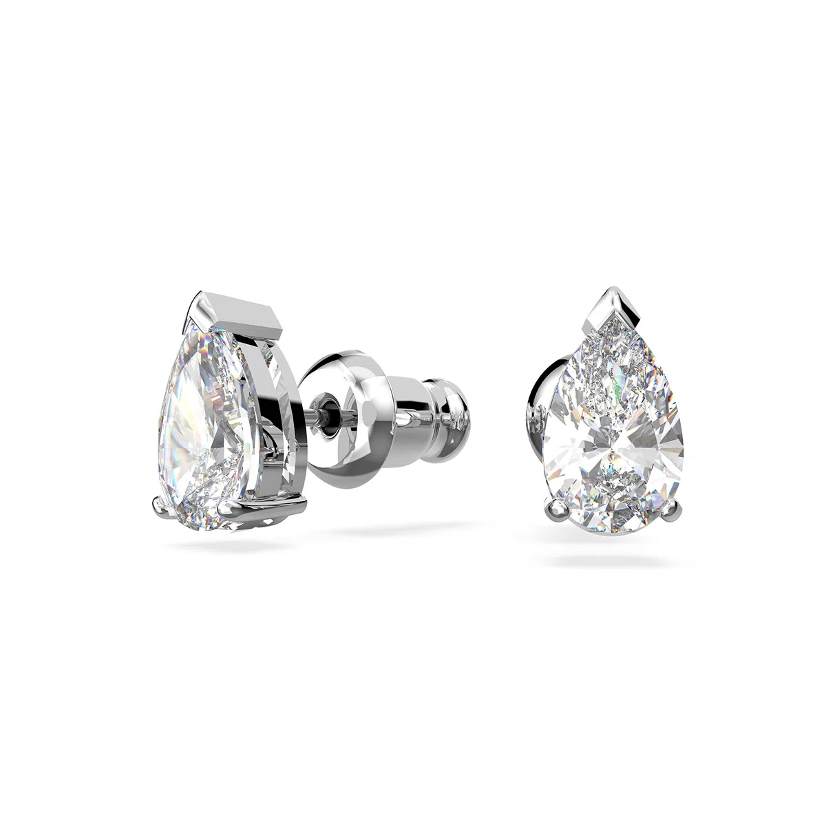 Swarovski Stilla Attract Set, Tropfenschliff, Weiß, Rhodiniert