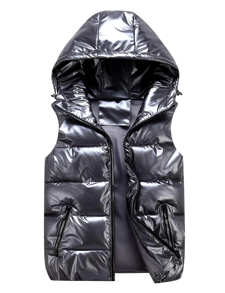 Echinodon Jungen Steppweste mit Kapuze Kinder Teenager Winter Weste Outdoor Wasserabweisend Winddicht Warm Herren Weste