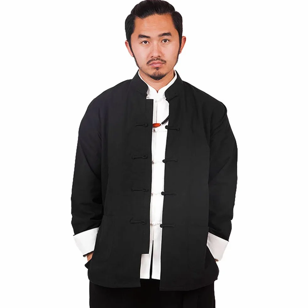 G-LIKE Chinesische Kampfkunst Herren Jacke – Traditionelle Uniform Oberbekleidung für Kampfsport Kung Fu Tai Chi Wushu Männer Frauen Kostüm Tang Stil Langarm Kleidung - Baumwolle