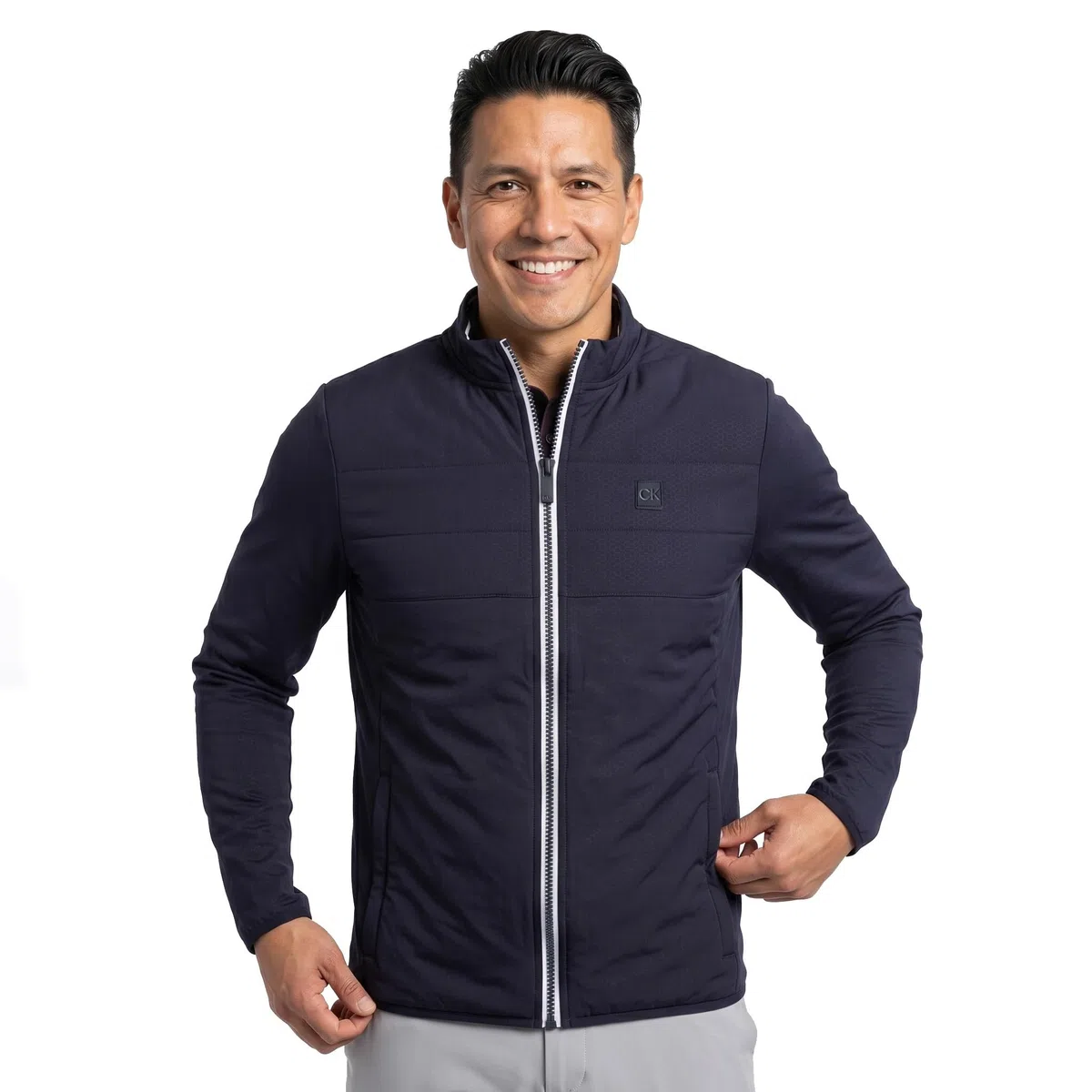 Calvin Klein Herren Atlantic Hybrid Stretch Golfpullover mit Reißverschluss