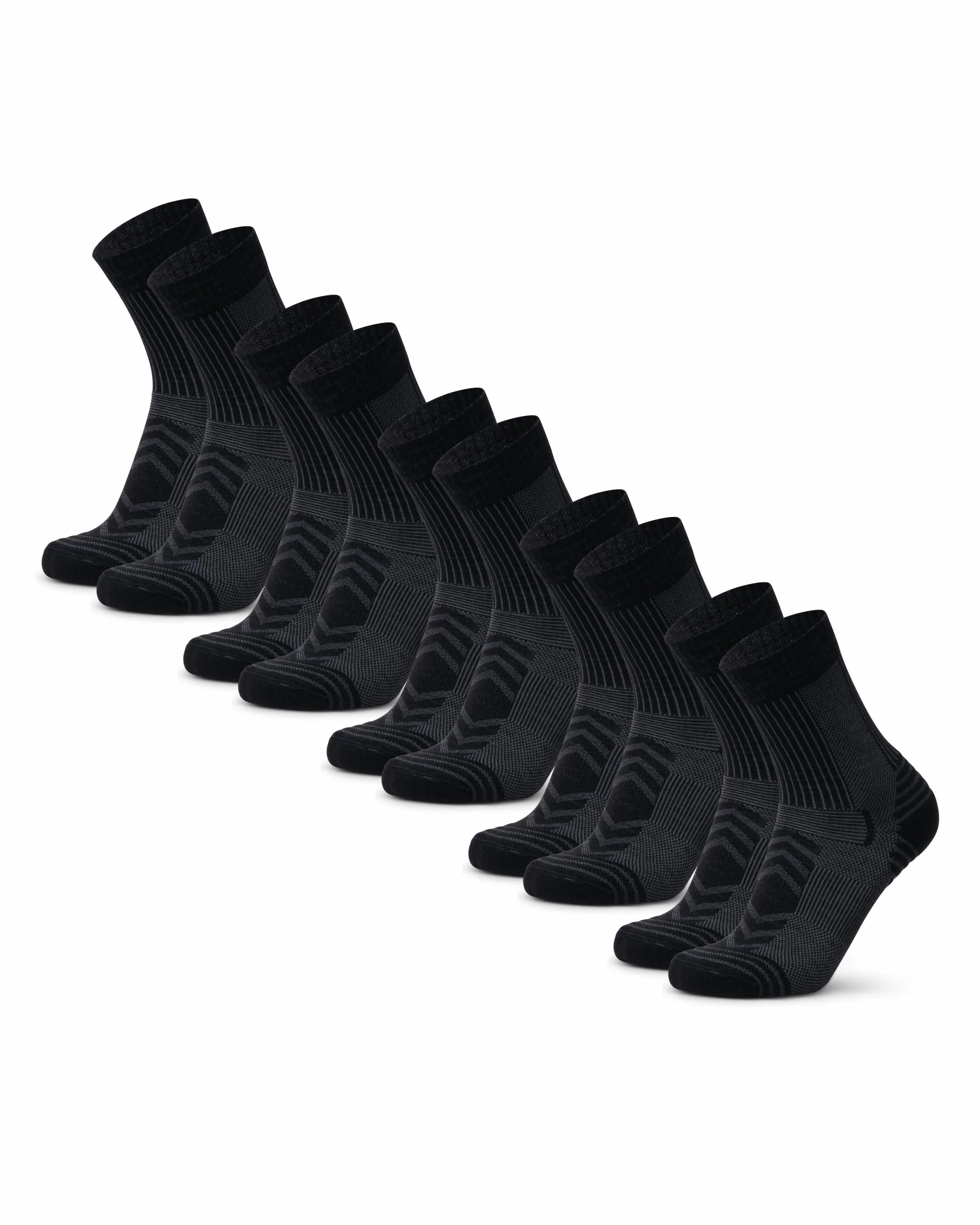 DANISH ENDURANCE Leichte Merinowolle Wandersocken, Arbeitssocken, Merino Socken, Funktionssocken, Atmungsaktiv, Gepolstert, Herren & Damen, 3 & 5 Paar