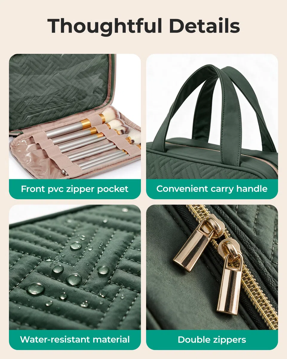 BAGSMART Kulturbeutel zum Aufhängen, Reise-Make-up-Organizer mit TSA-zugelassener transparenter Kosmetiktasche, Make-up-Tasche für Toilettenartikel in voller Größe