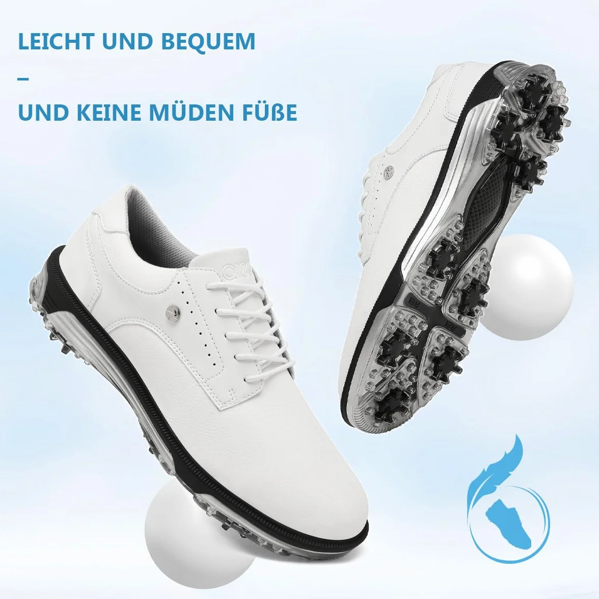 ULTIANT Golfschuhe Herren wasserdichte Langlebig Schnürung Atmungsaktiv Trainingsschuh für Golf
