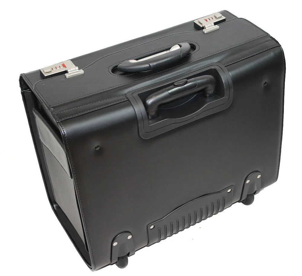 Trolley XL Pilotenkoffer Aktenkoffer schwarz