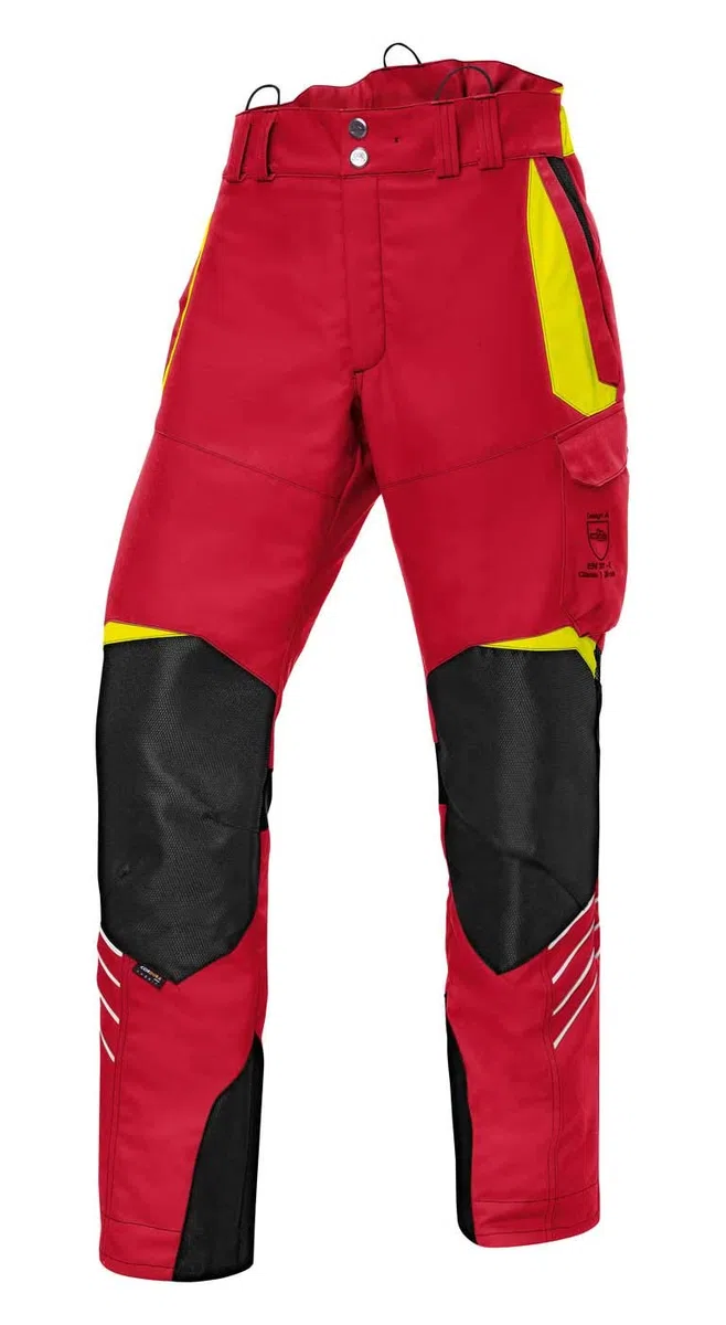 KÜBLER Forest Schnittschutzhose PSA 3, Farbe: Rot/Warngelb, Größe: L 82