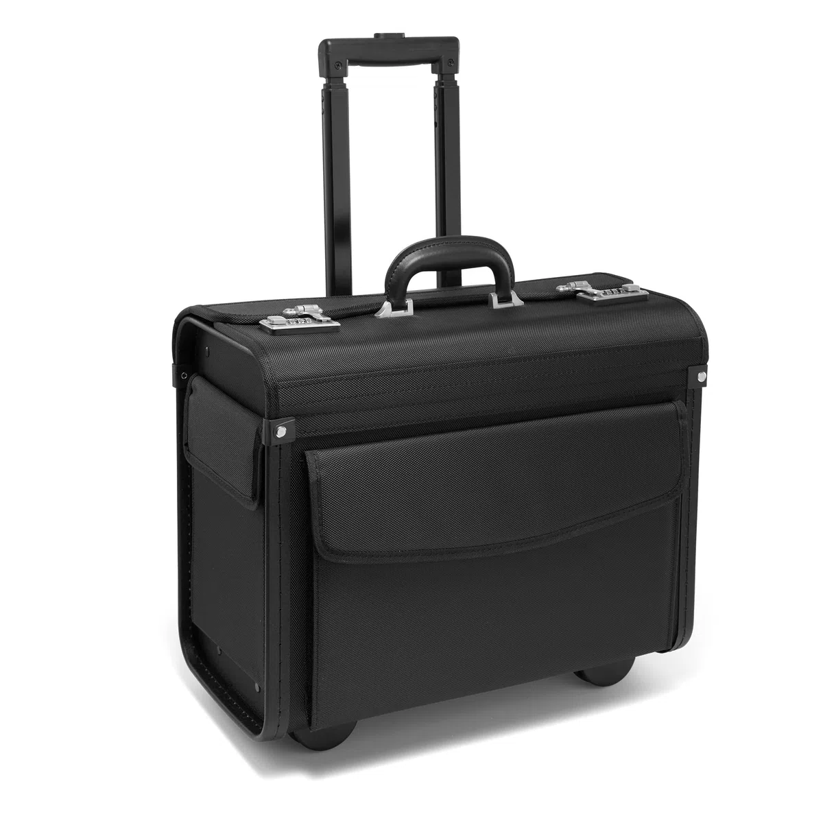 Pilotenkoffer mit Rollen, Laptop Rollkoffer 16“Laptopfach 1680D-Nylon,Business Wheeler