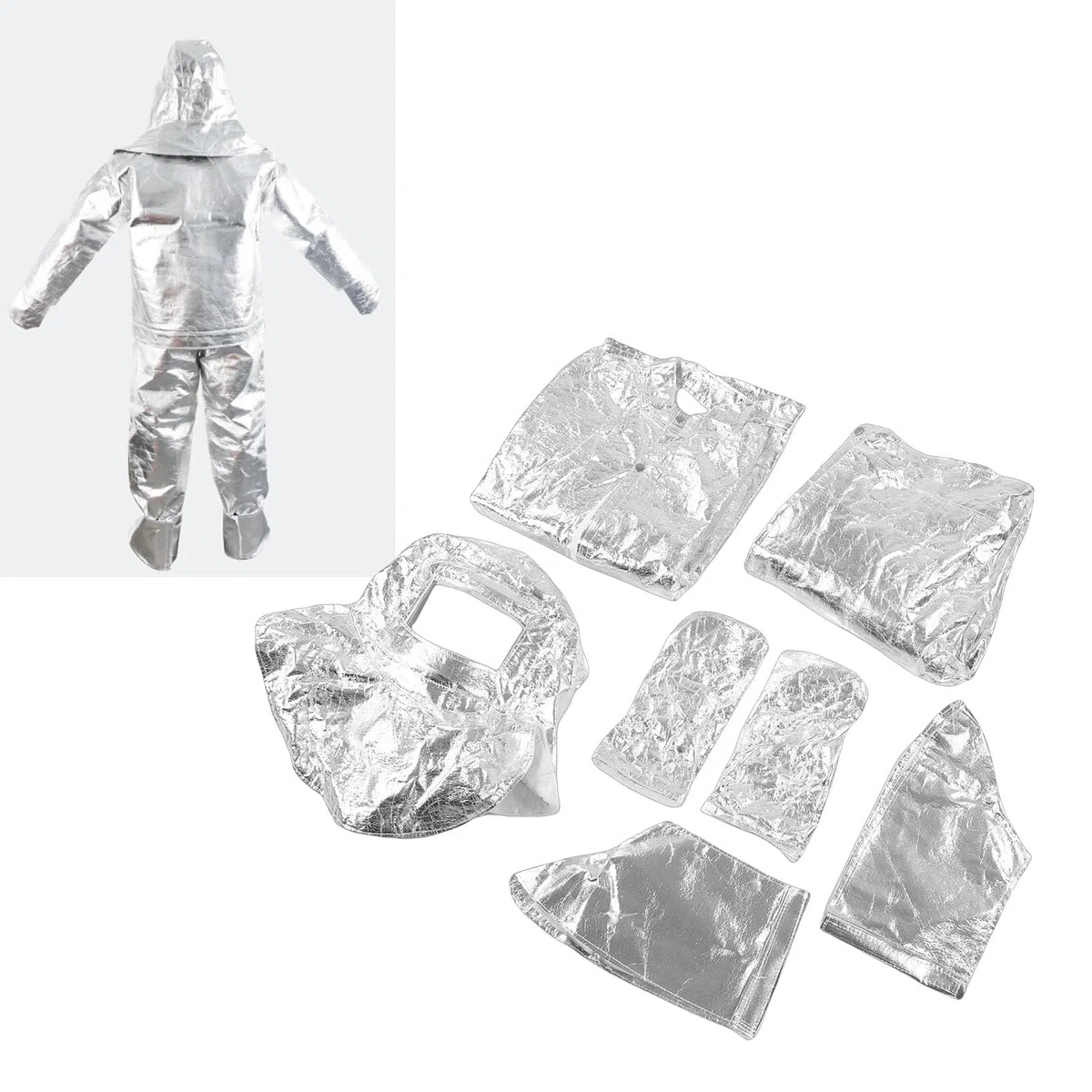 Wärmeisolierter Anzug, Gegen Thermische Strahlung 1000 – 1200 ℃, Hochtemperaturbeständiger Aluminisierter Kleidungsspalt, Geeignet für den Brandschutz in der Luft