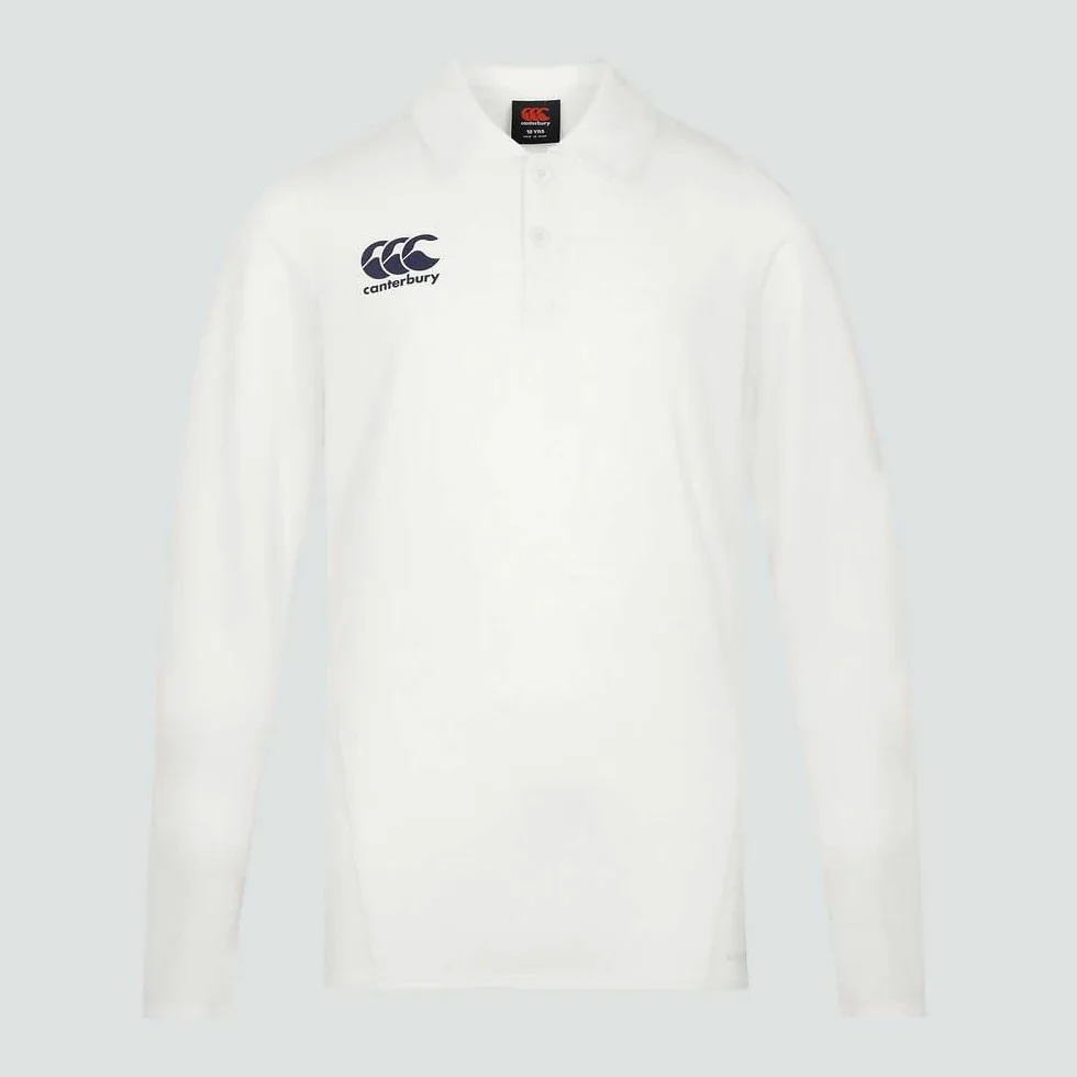 Canterbury Cricket Performance Long Sleeve Polo Shirt für Jungen, Cream, 12 Jahre