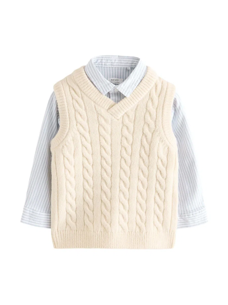 NEXT Jungen Strickweste und Hemd im Set 62-122