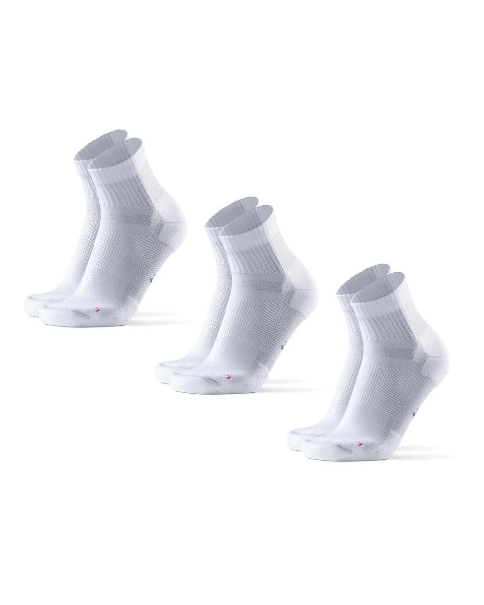 DANISH ENDURANCE Quarter Laufsocken, Knöchelhohe Sportsocken, Atmungsaktive Socken, Leichte Kompression, Gepolstert & Anti-Schweiß, Damen & Herren, 3 Paar