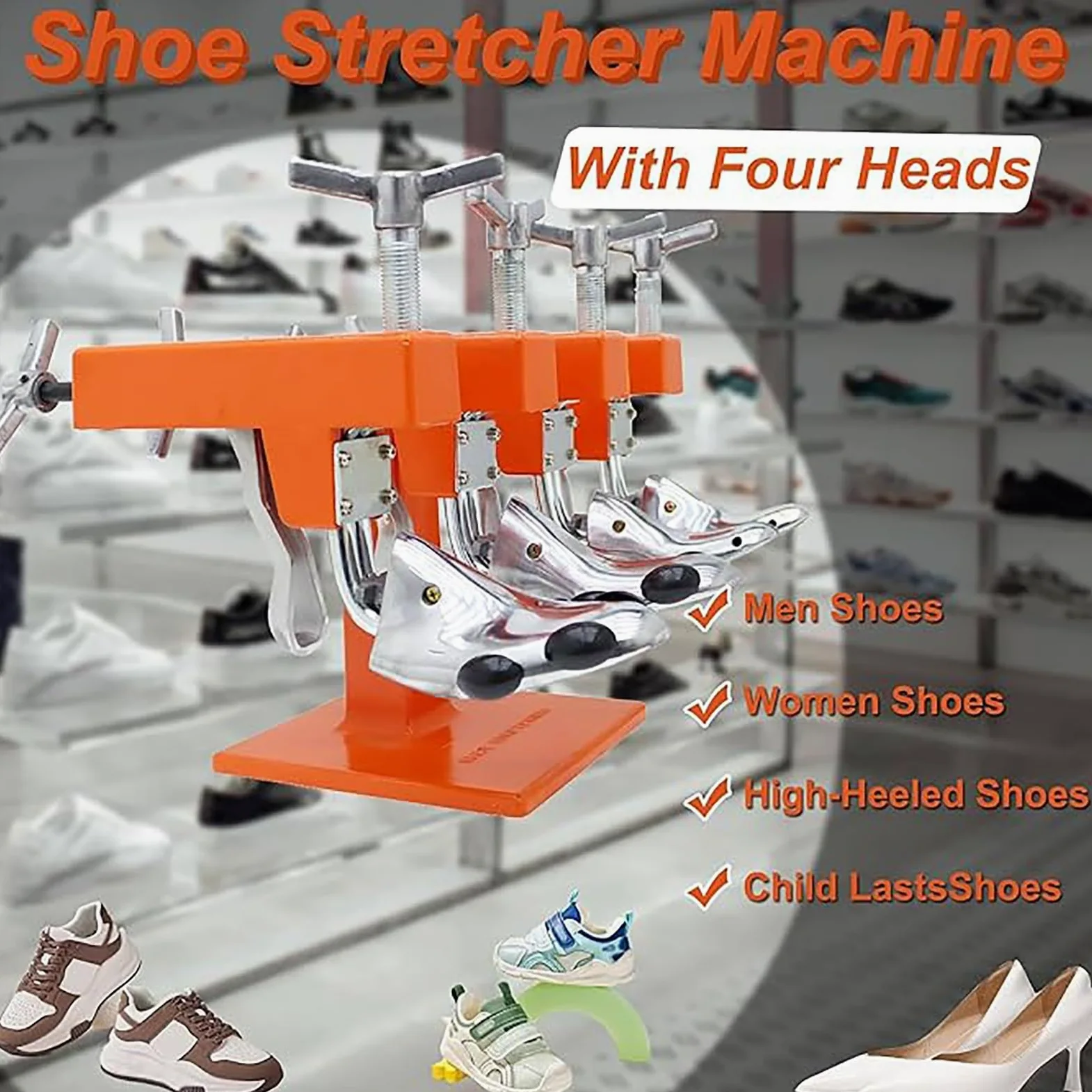 Schuhspanner Maschine Einstellbare Länge & Breite für Lederschuhe Vier Köpfe Design für Effektive Expansion