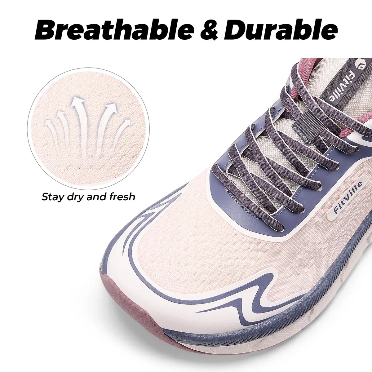 FitVille Weit Laufschuhe Damen Sportschuhe Atmungsaktive Sneaker Leichte Joggingschuhe Bequeme Walking Schuhe Gr.35.5-42.5