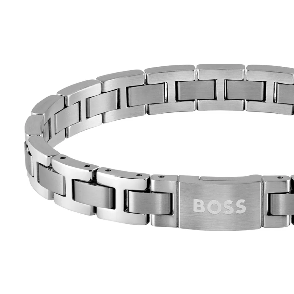BOSS Jewelry Armband mit Knebelverschluss für Herren Kollektion METAL LINK ESSENTIALS aus Edelstahl