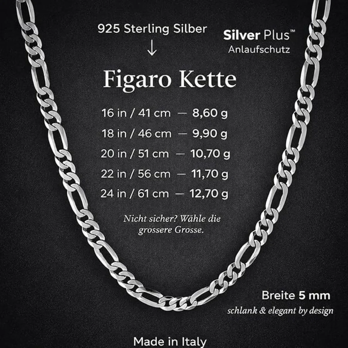 QUADRI - Kette Herren Silber | Silberkette 925 Silber - Halskette Herren