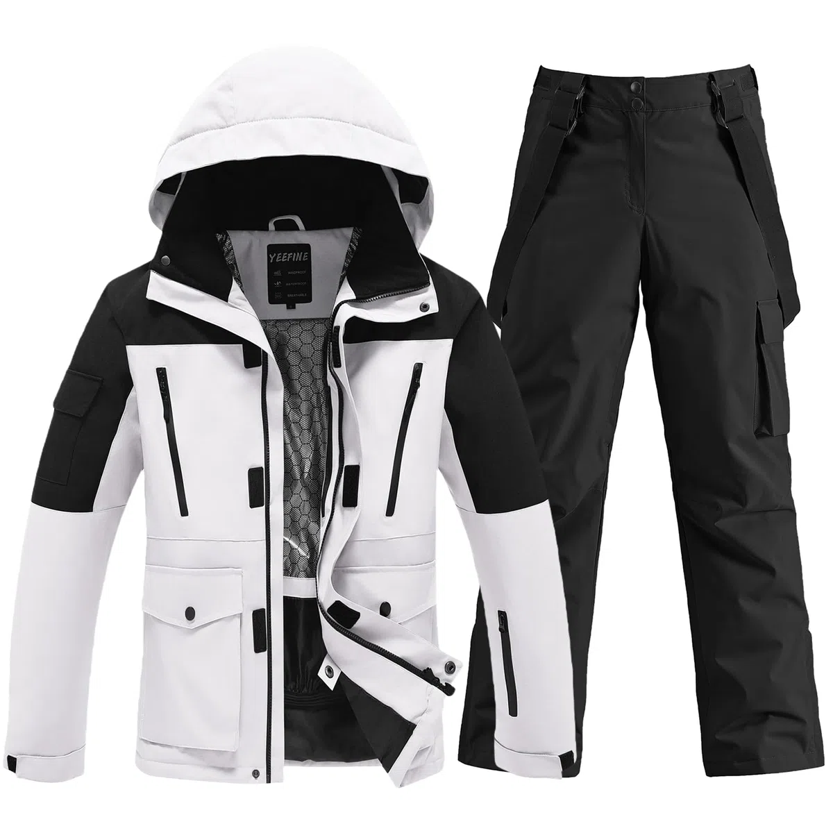 HOTIAN Herren Ski Jacke und Hosen Set Herren Schneeanzug Winter Warme schneeanzug Wasserdicht Winddicht skibekleidung Snowboard Set