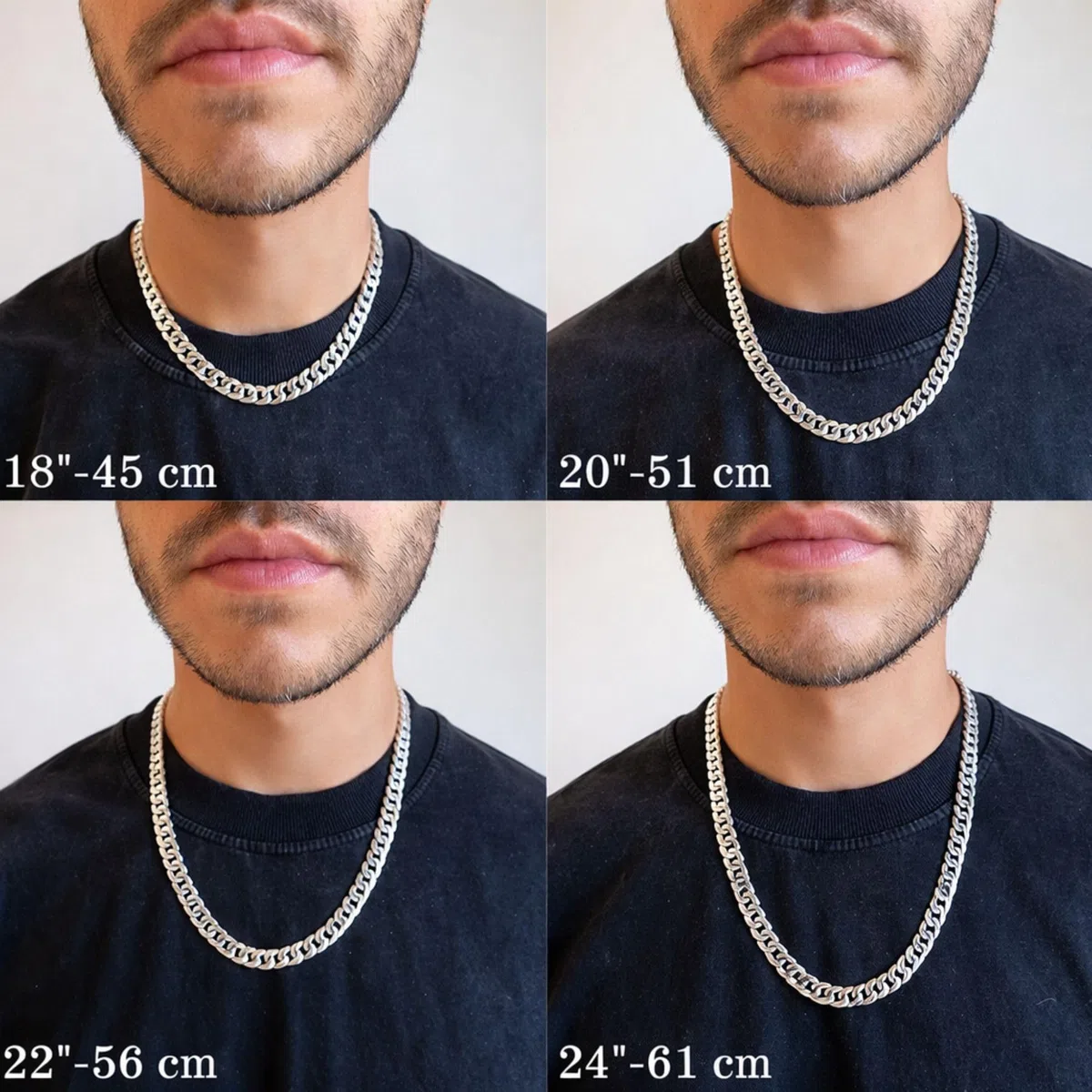 QUADRI - Kette Herren Silber | Silberkette 925 Silber | Halskette Herren | Panzerkette 10mm aus 925er Echtsilber - Cuban Chain für Herren - Made in Italy