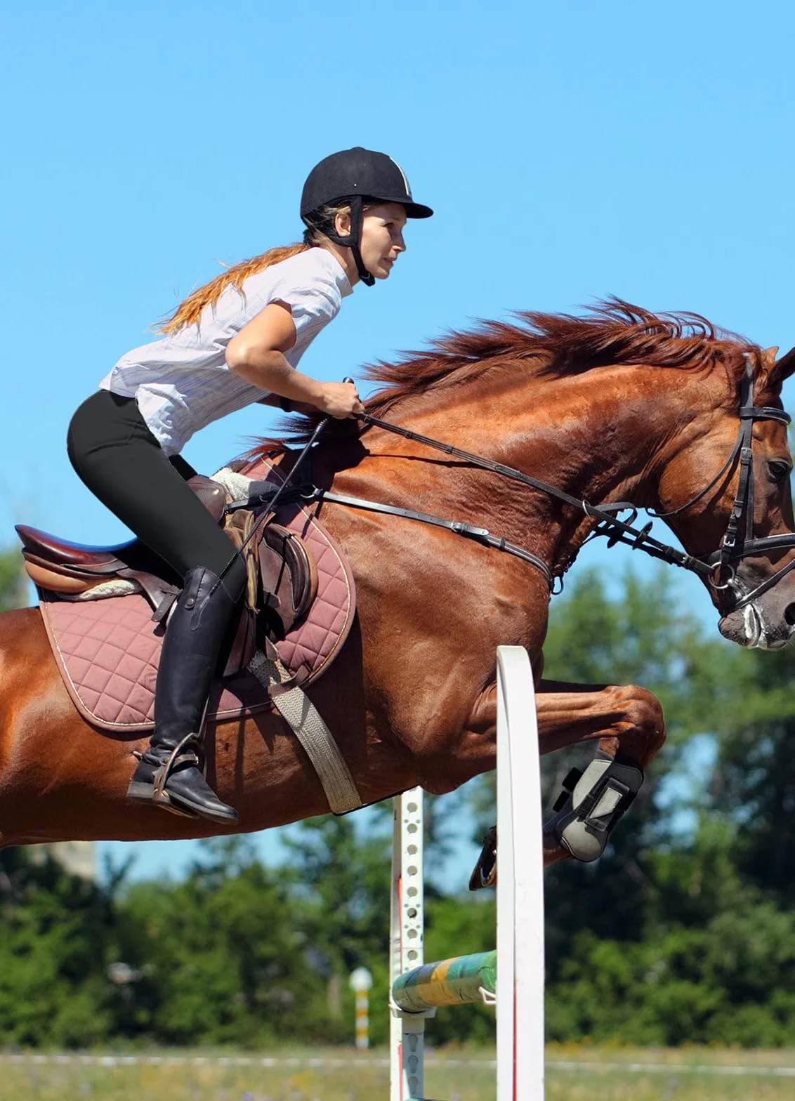 baleaf Reithose Damen Reitsport Reitingleggings Silikon Strumpfhosen mit Reißverschlusstasche Sporthose