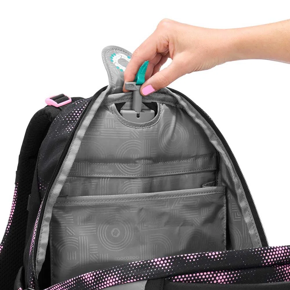 coocazoo MATE Schulranzen-Set 3tlg für Mädchen und Jungen ab der 4. Klasse mit Rucksack. Schlamperetui und Sportbeutel (Pink Illusion V2)