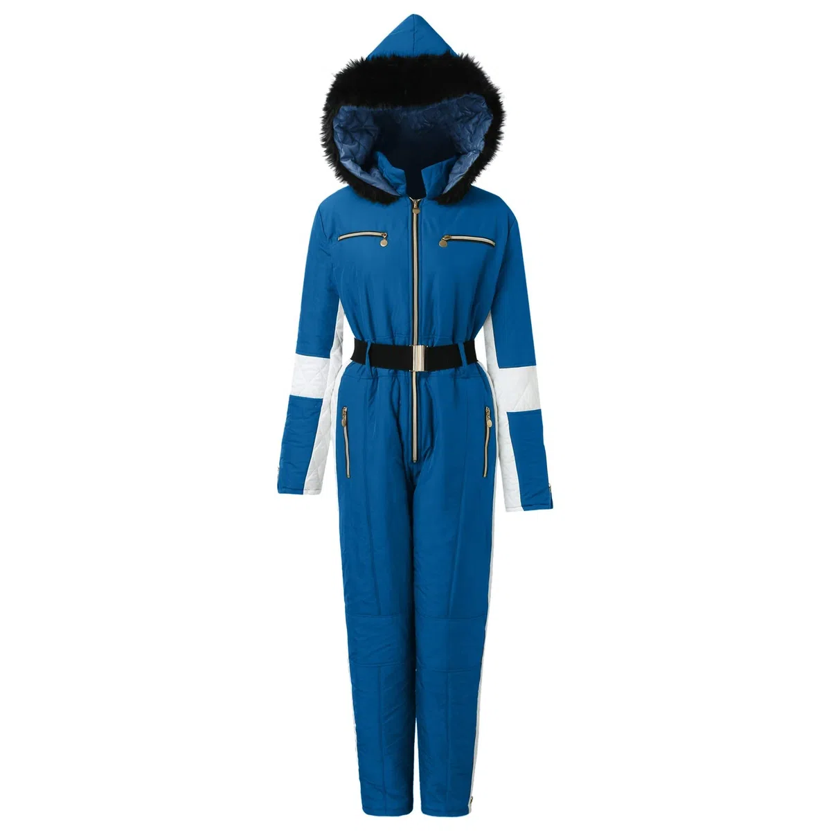Generisch Damen Skianzug Einteiler Wasserdicht Isoliert Schneeanzug Skioverall Warm Winter Ski Overall Mit Pelzkragen Winddicht Reißverschluss Für Outdoor Sport Thermo Skibekleidung Snowboarden