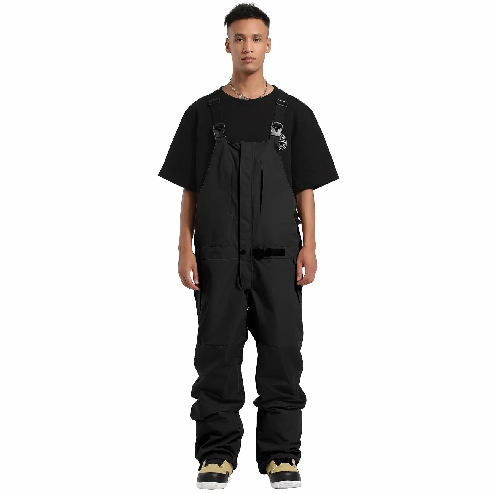 GSOU SNOW Herren Ski Bib Latzhose Skihose Snowboardhose - Multi Pockets Leicht Wasserdicht Winddicht Atmungsaktiv Warm