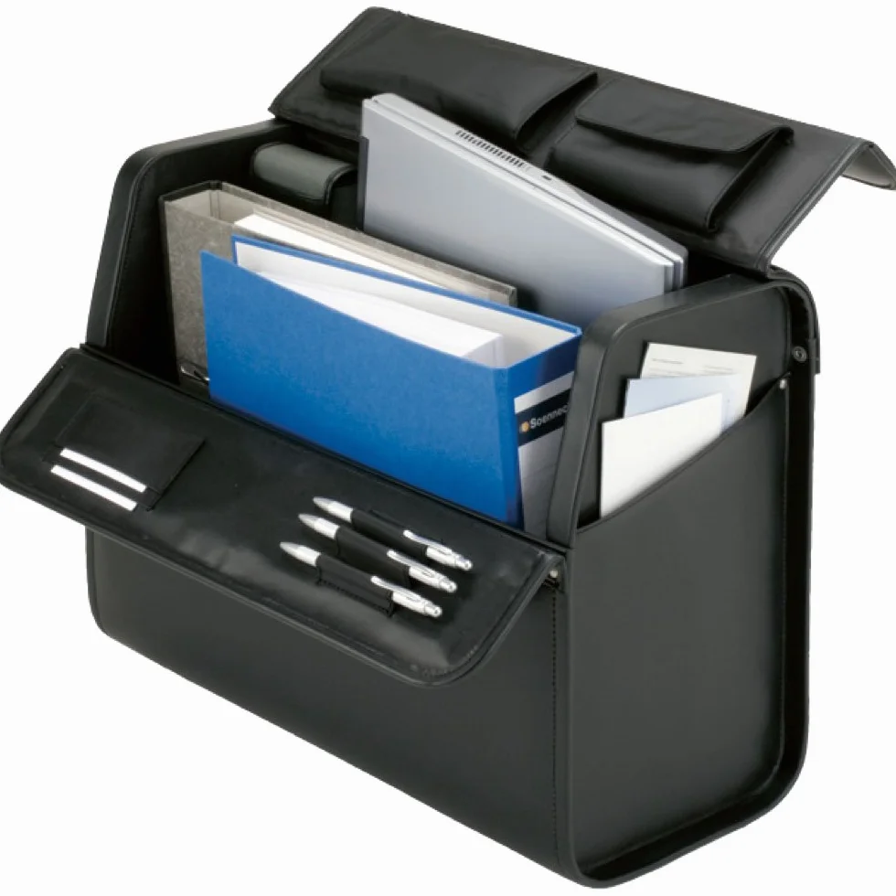 Alassio 45033 - Pilotenkoffer Mondo, aus strapazierfähigem Lederimitat, ca. 46 x 38 x 22 cm, schwarz