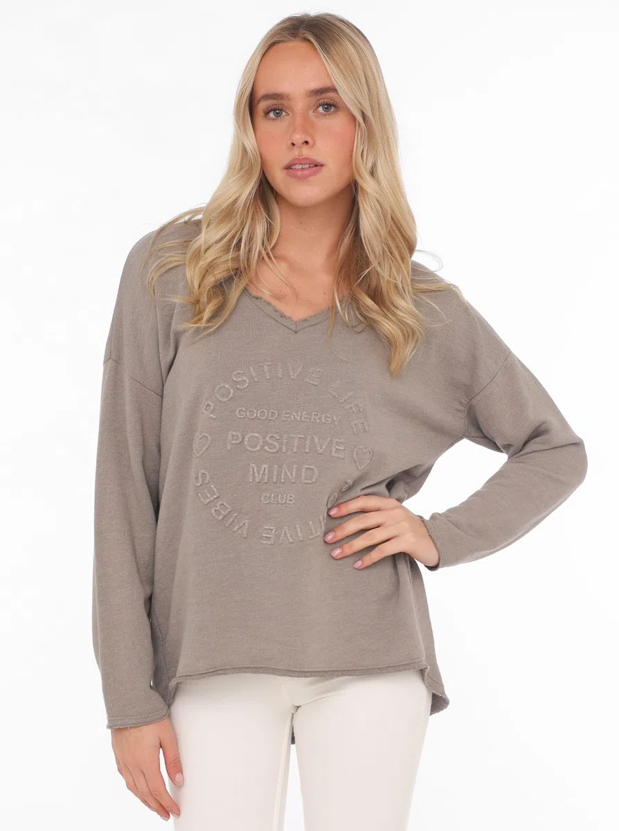 Zwillingsherz Sweatshirt Positiv für Damen Frauen – Hochwertiger Baumwoll Pullover Hoodie Pulli Langarm kuschelig weich Langarmshirt Oversized Sommer