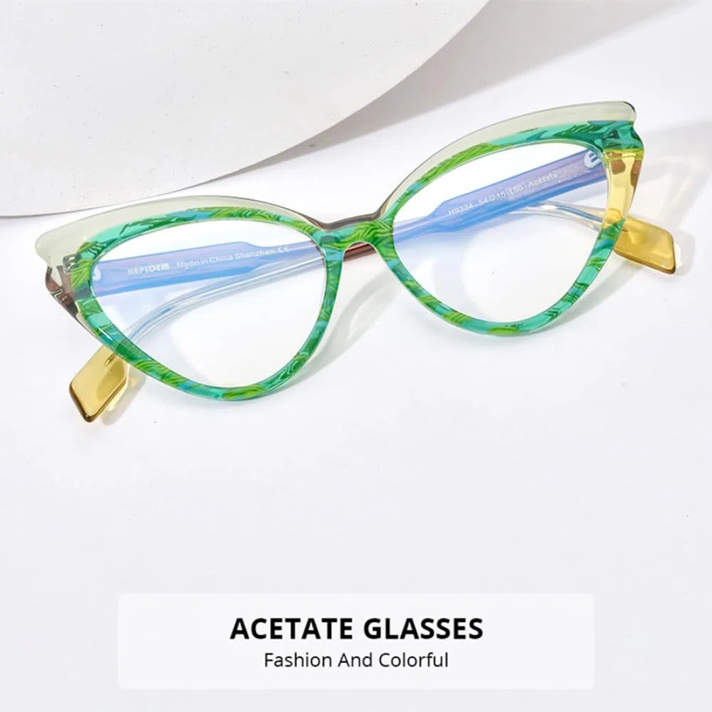 MUTYNE Mehrfarbige Acetat-Brillengestelle für Damen, modisch, Cat-Eye-Brillen, Brillen