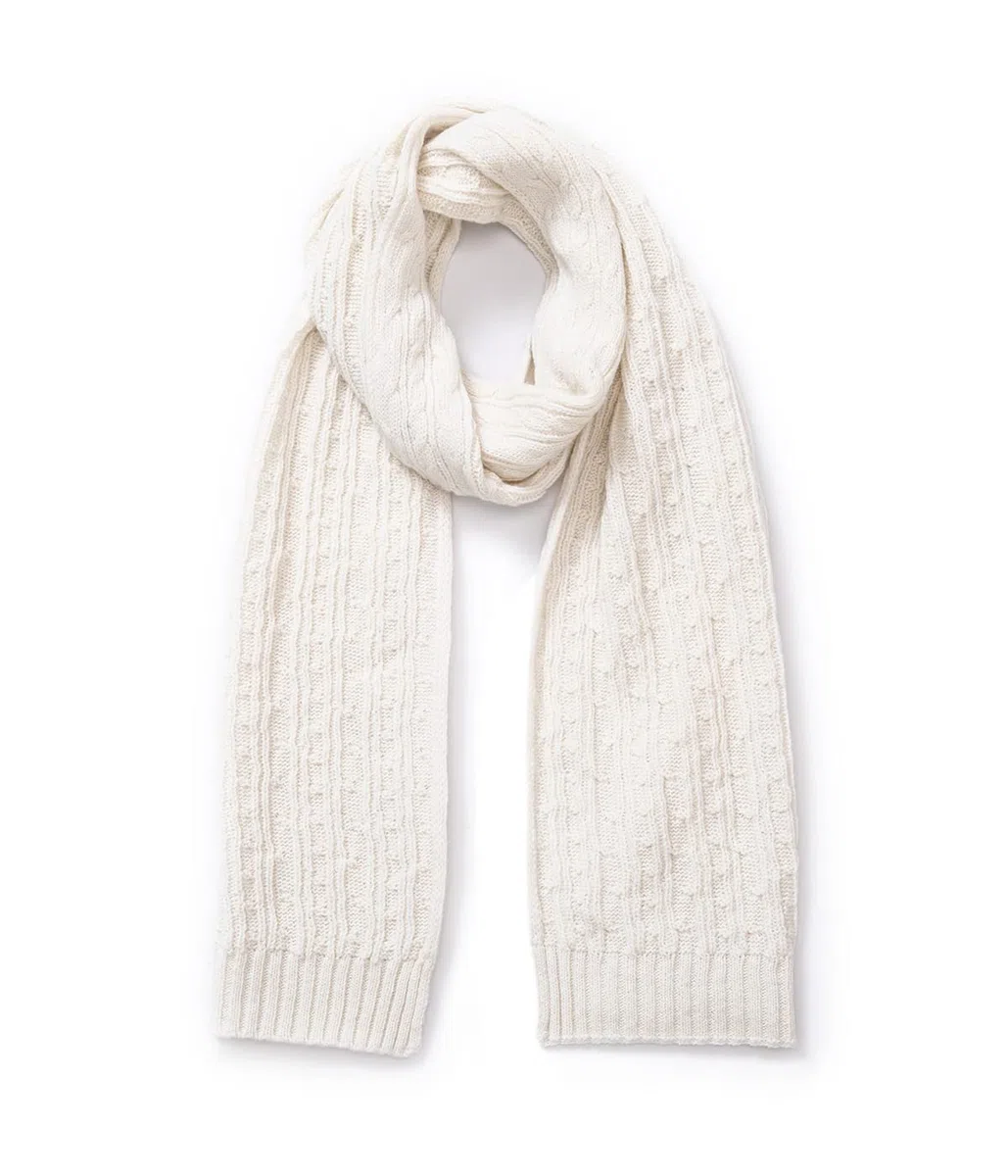 Villand 3 in 1 Damen Wolle Mütze, Schal & Handschuh Winter Sets, 3-teilige Zopfstrickmütze für Damen mit Geschenkbox