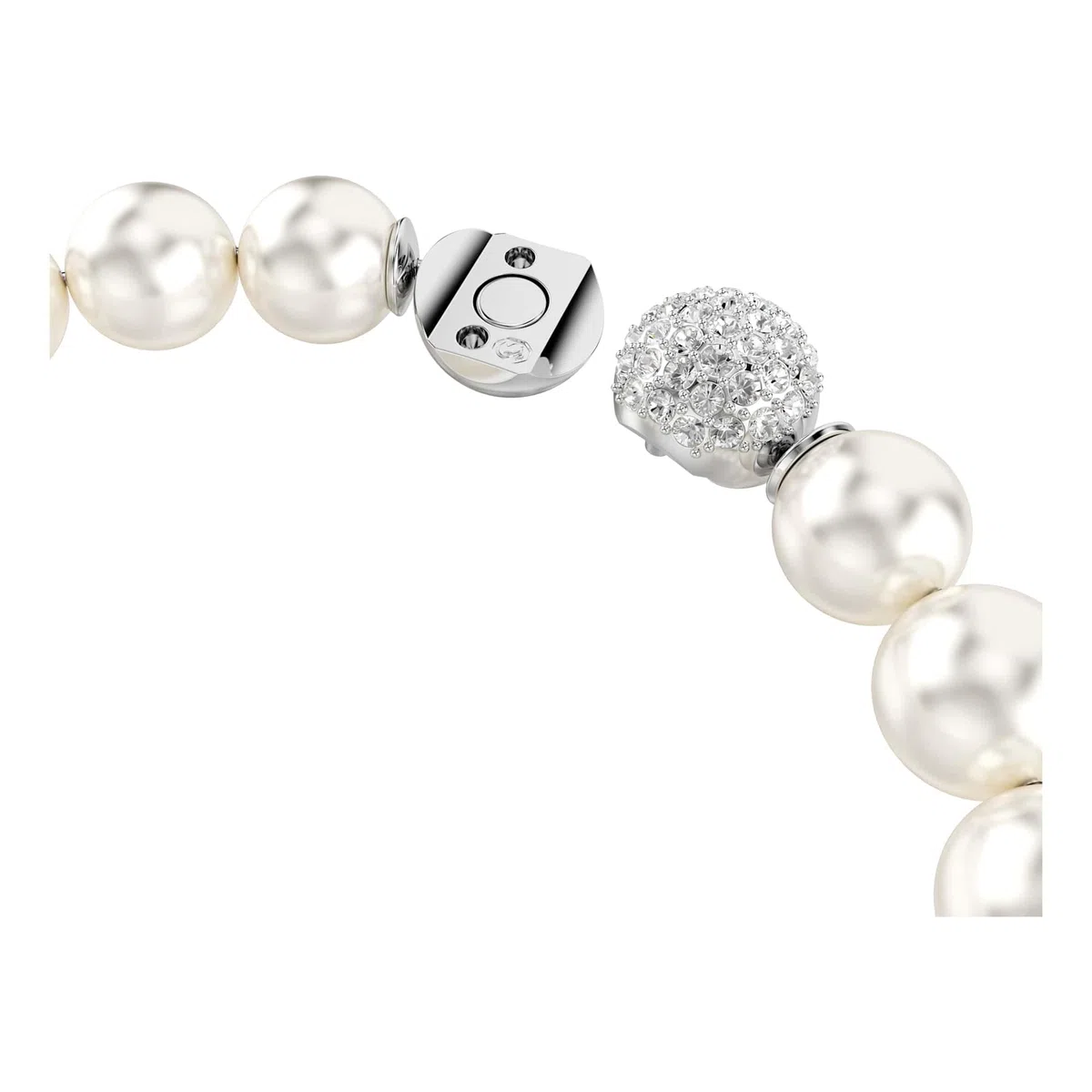 Swarovski Matrix Armband, Kristallperle, Weiß, Rhodiniert