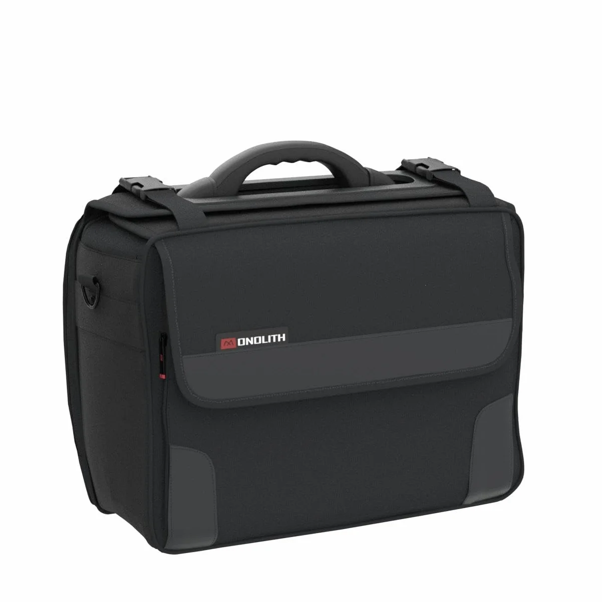 monolith 2000002168 - Pilotenkoffer Soft aus Nylon, Aktenkoffer 21 Liter, 15,6 Zoll Laptopfach, schwarz