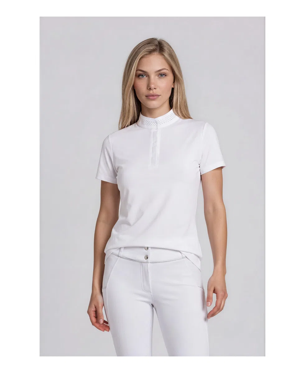 Damen Turniershirt München Kurzarm, leichtes und atmungsaktives Reitshirt für Turnier und Training im Sommer