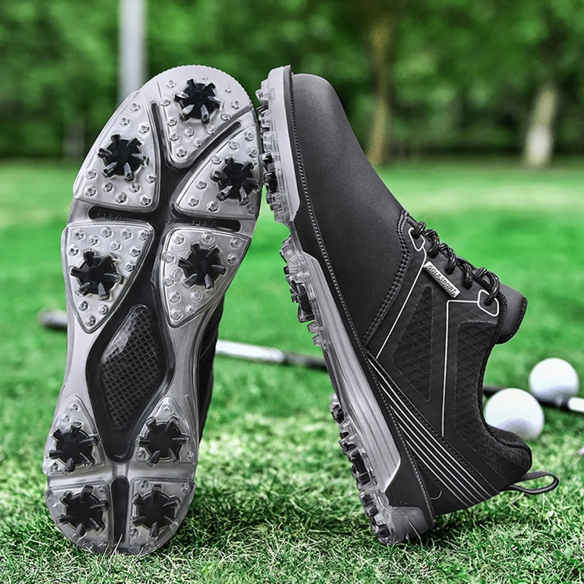 ULTIANT Golfschuhe Herren Wasserdicht mit Schnürung Atmungsaktiv Trainingsschuh für Golf