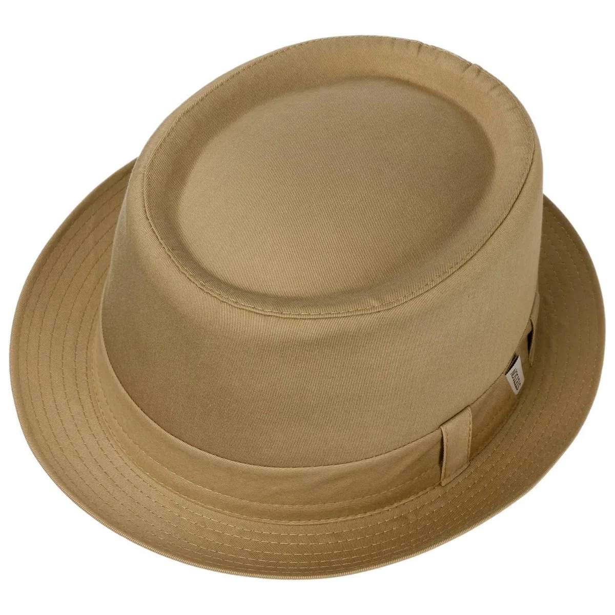 Stetson Cotton Pork Pie Stoffhut Einfarbiger Klassischer Schnitt Made in Italy Damen Herren Frühjahr Sommer