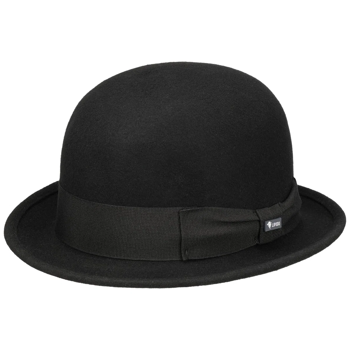Lipodo Melone Wollfilzhut Bowler Ripsband Damen Herren Made in Italy Sommer Winter Anlasshut
