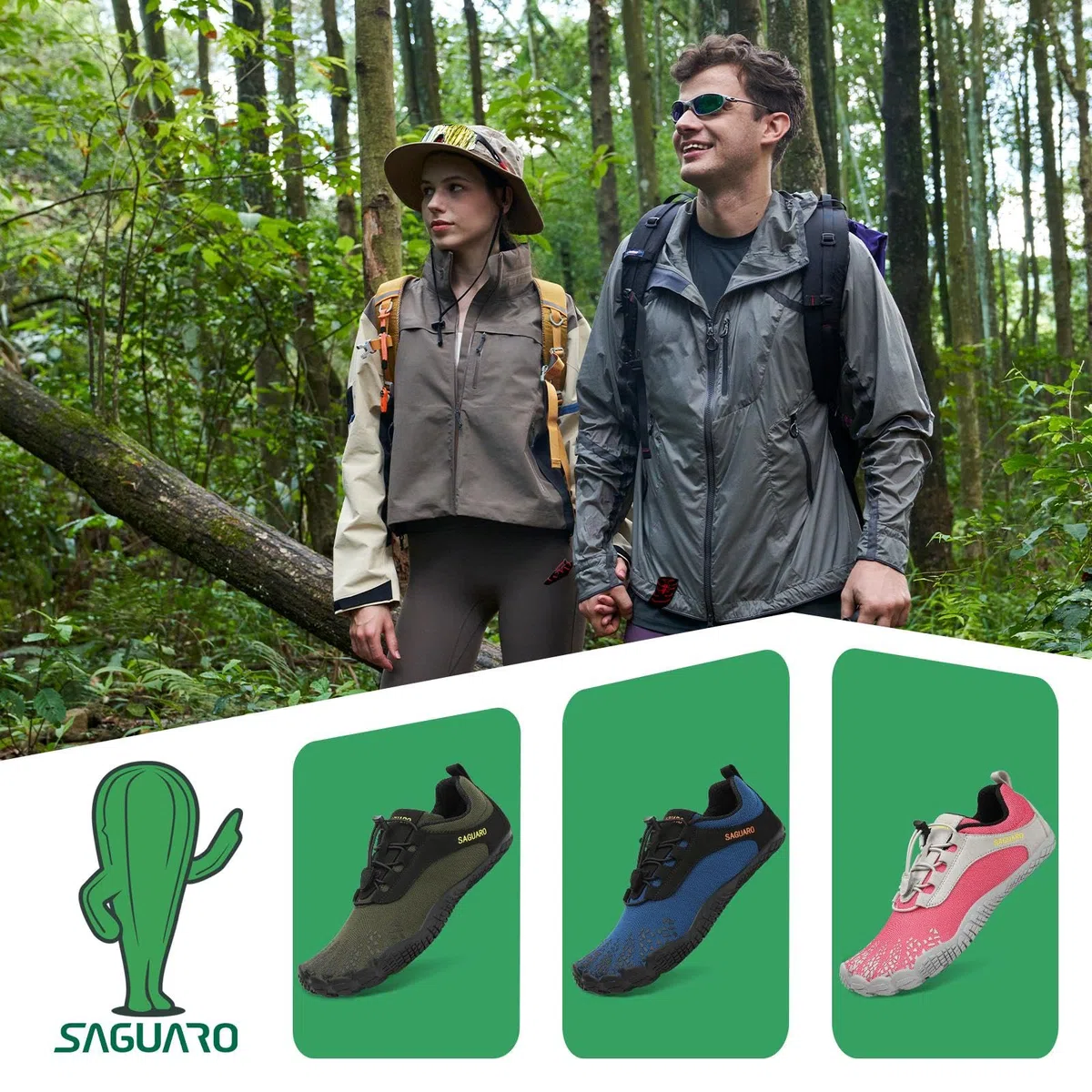 SAGUARO Unisex Barfußschuhe mit Breiter Zehenbox und Zero-Drop Solhe - Weich rutschfest Atmungsaktiv
