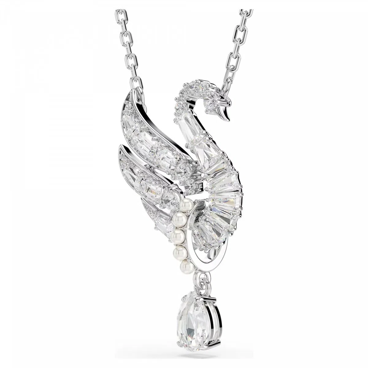 Swarovski Swan Kollektion, Weiß, Rhodiniert