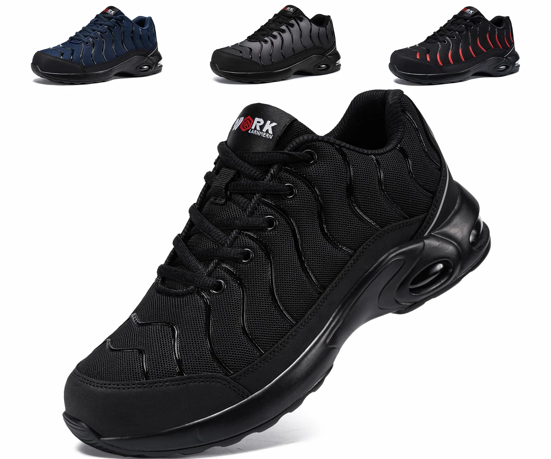 LARNMERN Arbeitsschuhe Herren Damen Leicht Weit und Normal Größe Sicherheitsschuhe Unisex Pannensichere Sportlich Schutzschuhe Stahlkappen Komfort Atmungsaktiv Dämpfung Stoßdämpfung Größe 35-51EU