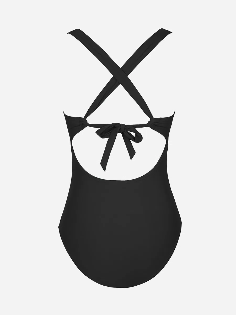 CUPSHE Damen Badeanzug V Ausschnitt Bauchweg Raffungen Tiefer Rückenausschnitt Einteilige Bademode Swimsuit