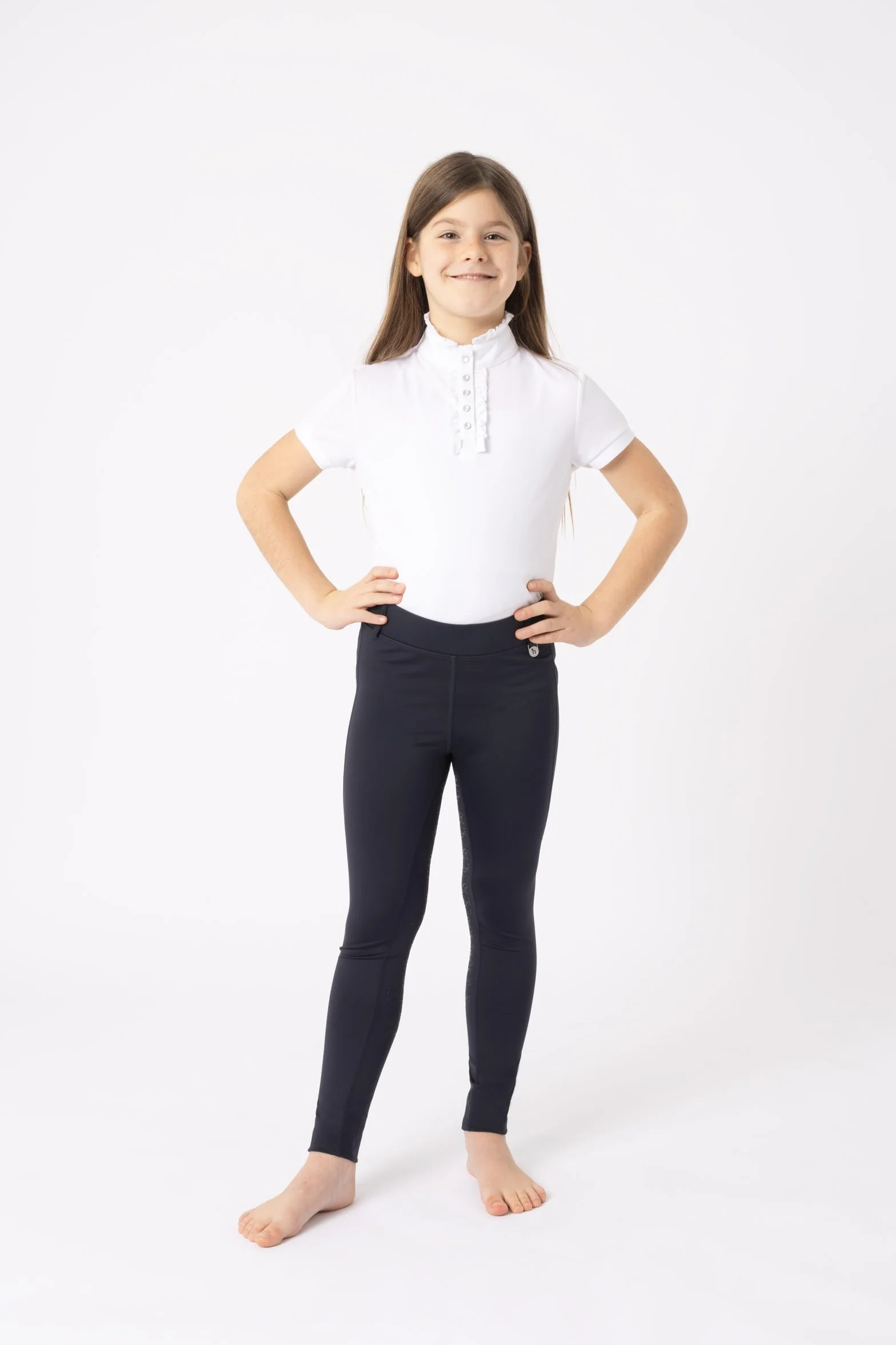 HORZE Kinder Reitleggings DEA, Reithose Mädchen, Gürtelschlaufen, Vollbesatz, Handytasche