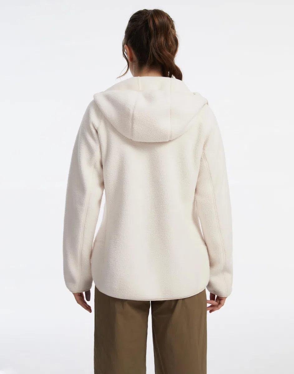 Pioneer Camp Damen Outdoor Fleecejacke mit Kapuze, Dreifach Isoliert, Seitentaschen, Dehnbarer Saum für Wandern, Camping