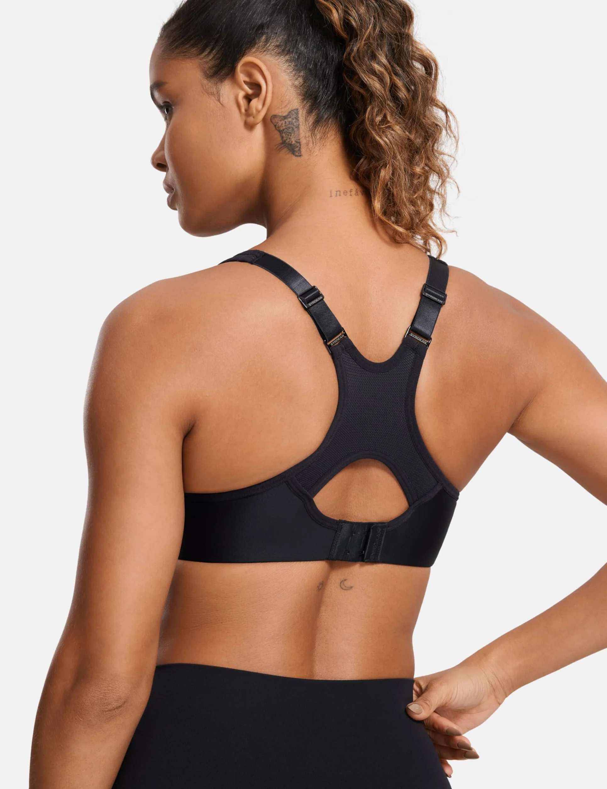 SYROKAN Damen Sport BH Starker Halt- Bügel Push Up Ringerrücken Gepolstert Fitness BH