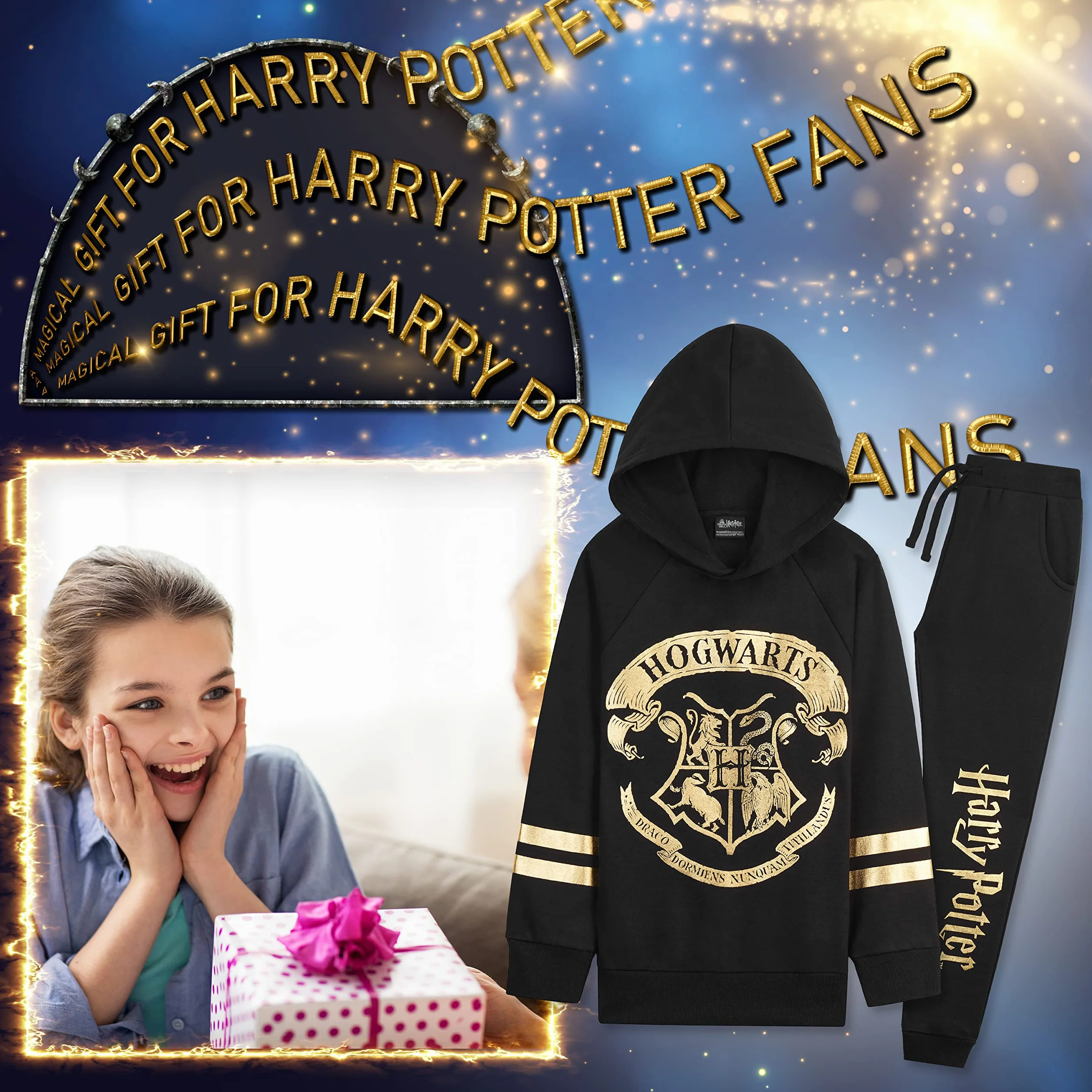 Harry Potter Jogginganzug Mädchen, Trainingsanzug Mädchen 7-14 Jahre