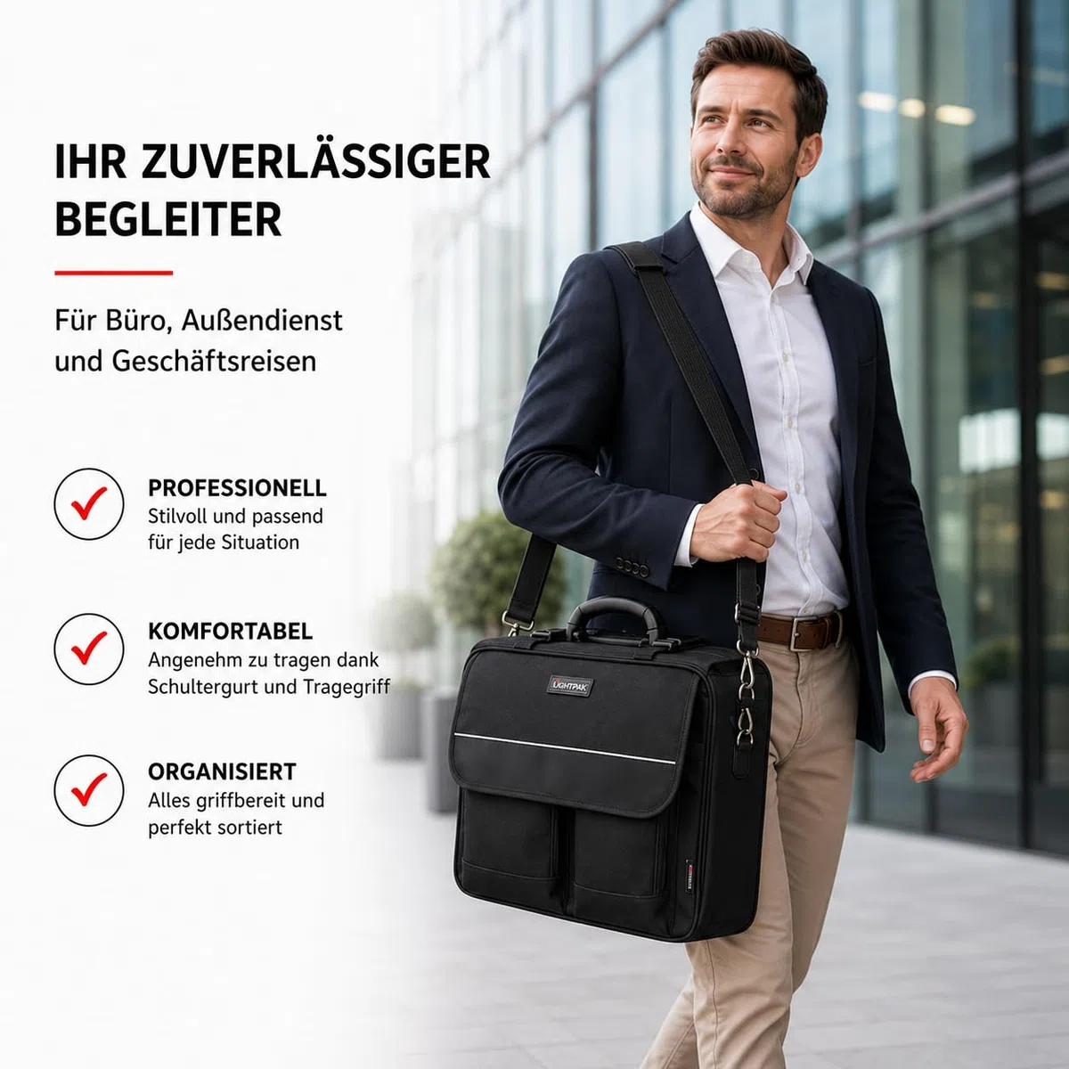 Koffer 46008 - The Flight Pilotenkoffer, aus Polyester, Schwarz 45 x 34 x 20 cm, 11,5 liters 10100194