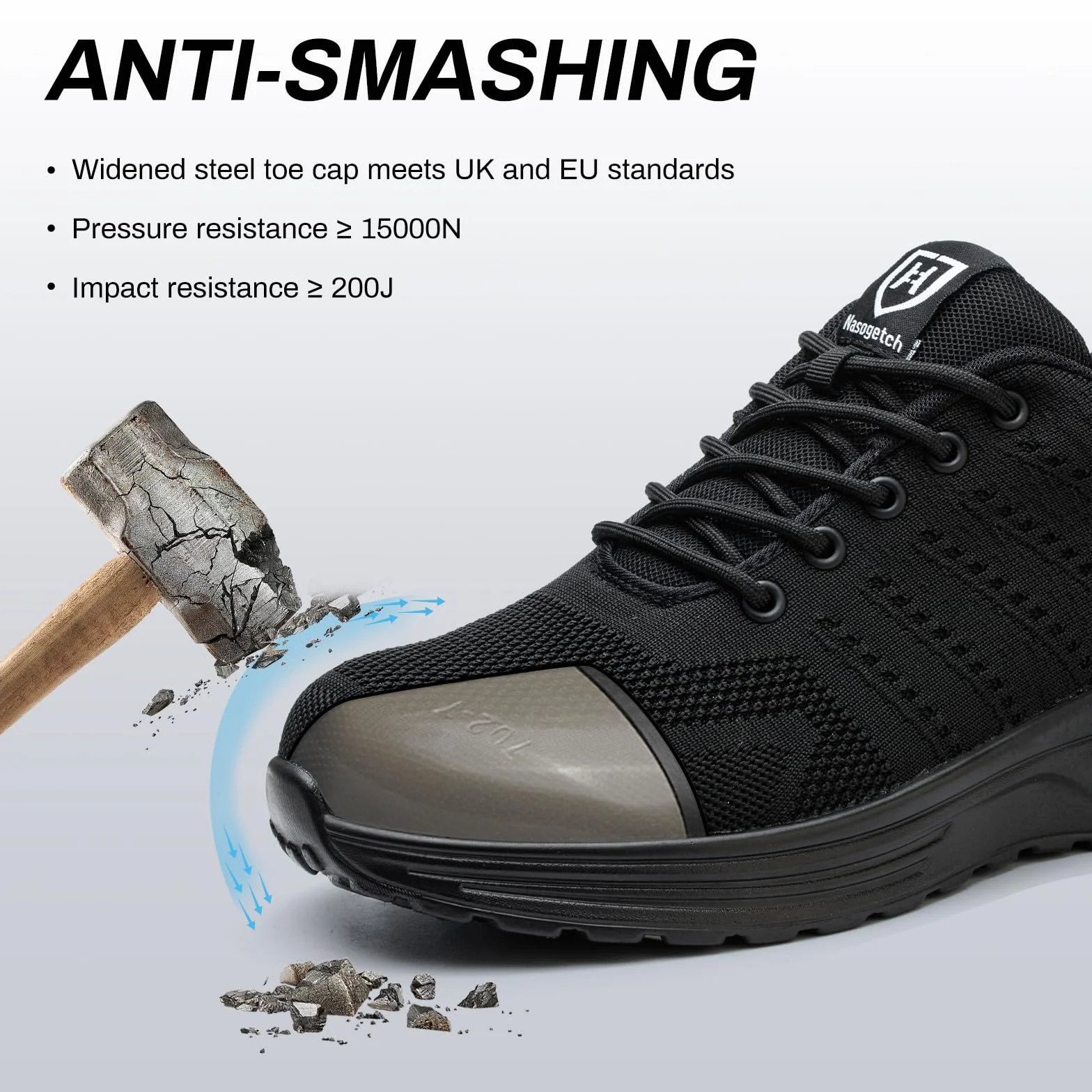 Sicherheitsschuhe Herren Arbeitsschuhe Damen Leicht Sportlich Arbeitsturnschuhe mit Stahlkappe rutschfest Atmungsaktiv Gr.35-46